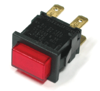 Painokytkin merkkivalolla 2xON-OFF 12A 250Vac punainen