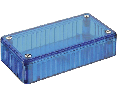 Muovikotelo 100x50x25mm sininen/läpikuultava (1591ATBU)