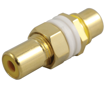 Eristetty RCA-läpivientiliitin kullattu naaras/naaras keltainen (PSG01480)