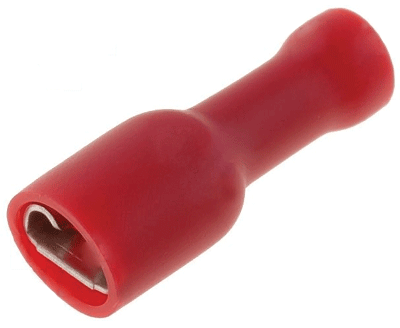 Laattaliitin eristetty 4,8x0,8mm naaras punainen 0,5-1,5mm²