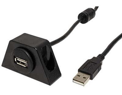 USB-jatkojohto USB 2.0 paneeliasennukseen USB-A/USB-A musta 0,6m