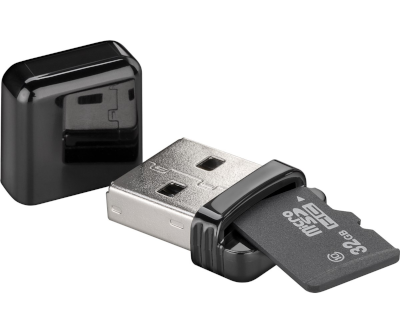 Muistikortinlukija USB-väylään USB-A 2.0  (micro-SD)