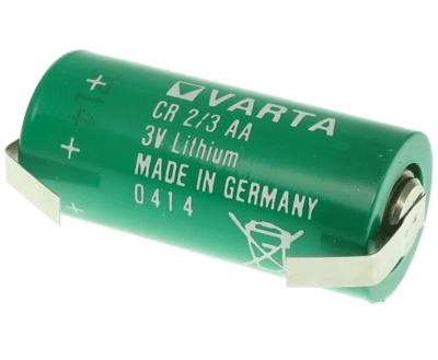Litium-paristo juotoskorvakkeilla 3V 1350mAh  2/3AA