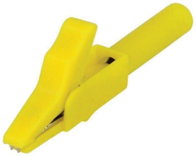 Hauenleukaliitin 4mm banaaniliittimelle Cat II 300V keltainen (CR-4PM-Y)