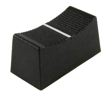 Liukupotentiometrin nuppi 23x11x11mm musta (1,2x3/4mm) CP3261