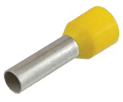 Eristetty pääteholkki 6,0mm²/18mm keltainen 100kpl/pkk