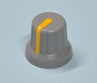 Laitenuppi muovi 6mm/16mm harmaa/keltainen