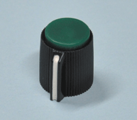 Laitenuppi muovi 6,35mm/13mm musta/vihreä