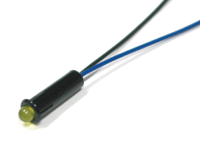 LED-merkkilamppu 24-28Vdc musta/keltainen LED 6,35mm *