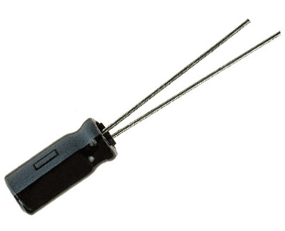 Elektrolyyttikondensaattori low-ESR pystymalli 10uF 35V R-2,5 (EEAGA1V100H)