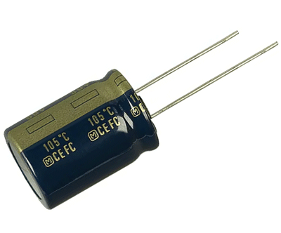 Elektrolyyttikondensaattori low-ESR pystymalli 220uF 100V R-7,5