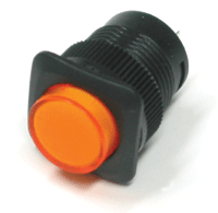 Painike LED-merkkivalolla, 1xOFF-(ON), 1A 250V, keltainen