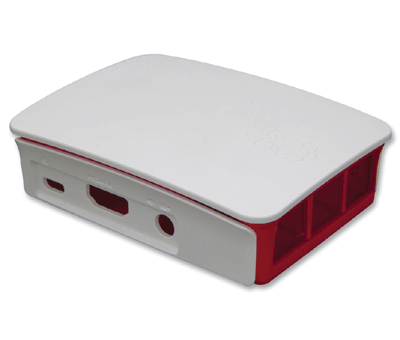 Kotelo Raspberry Pi B+ / Pi2B / Pi3B / Pi3B+ valkoinen/punainen