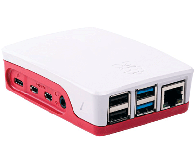 Kotelo Raspberry Pi 4B+ punainen/valkoinen