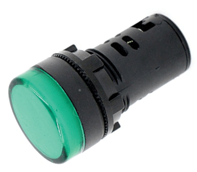 LED-merkkilamppu 16mm 230Vac vihreä