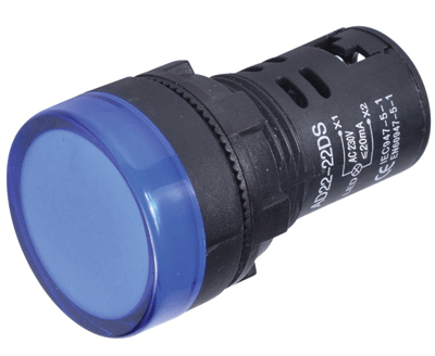 LED-merkkilamppu 22mm 230Vac sininen