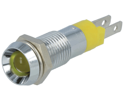 LED-merkkilamppu 8mm 12-14Vdc keltainen