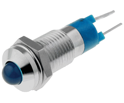 LED-merkkilamppu 8mm 12-14Vdc sininen