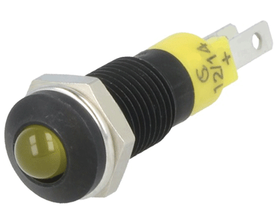 LED-merkkilamppu 8mm 12-14Vdc keltainen
