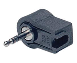 Stereoplugi 2,5mm muovi/kulma musta (MP-023LN)