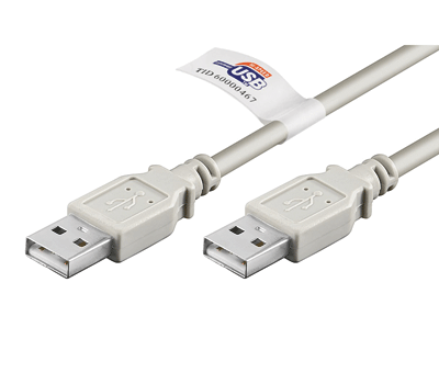 USB-liitäntäkaapeli A/A harmaa 2m