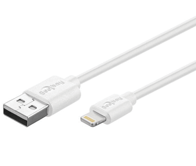 USB / Lightning -liitäntäkaapeli iPhone/iPad valkoinen 0,5m