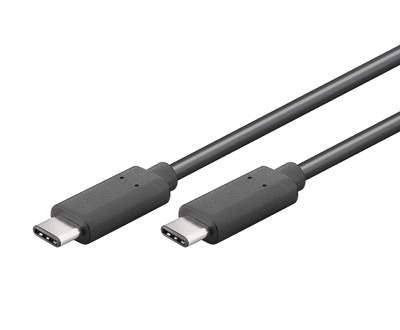 USB-C (USB 3.1) liitäntäkaapeli USB-C/USB-C musta 0,5m