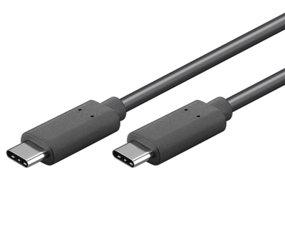 USB-C (USB 3.1/3.2) -liitäntäkaapeli USB-C/USB-C (5A) musta 0,5m