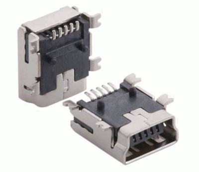Mini-USB-runkoliitin piirilevylle SMD