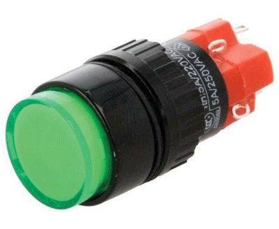 Painokytkin LED-merkkivalolla 1xON-ON LED/24Vac/dc vihreä (LAS1Y-11Z-24G)