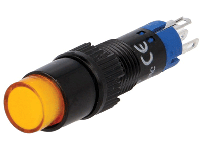 Painokytkin LED-merkkivalolla 1xON-ON LED/230Vac/dc oranssi