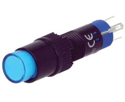 Painike LED-merkkivalolla 1xON-(ON) LED/230Vac/dc sininen