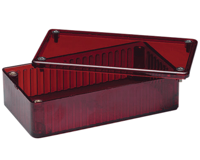 Muovikotelo 120x65x40mm punainen/läpikuultava (1591CTRD)