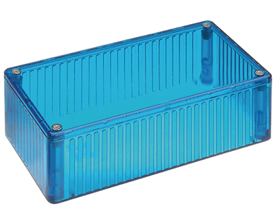 Muovikotelo 150x80x50mm sininen/läpikuultava (1591DTBU)