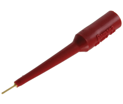 Mittauskosketin 4mm banaaniliittimelle 0,76mm uros punainen (4691-2)