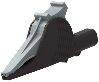 Hauenleukaliitin 4mm turvabanaaniliittimelle Cat III 1000V musta (5066-IEC-SW)