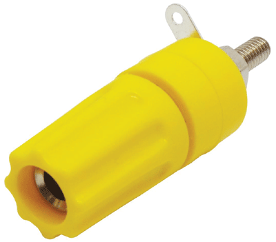 Naparuuvi 4mm banaaniliittimelle 16A 50V keltainen (552-0700)