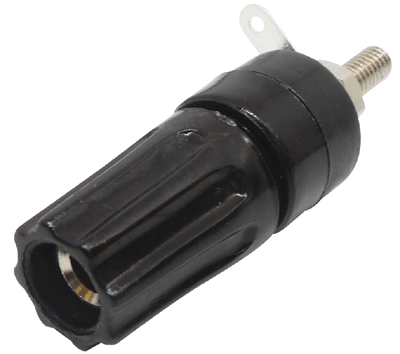 Naparuuvi 4mm banaaniliittimelle 16A 50V musta (552-0100)