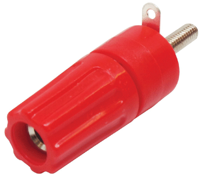 Naparuuvi 4mm banaaniliittimelle 16A 50V punainen (552-0500)