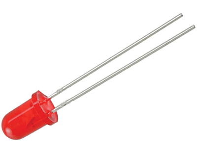 LED 5mm 12Vdc 130mcd punainen (L-7113ID-12V)