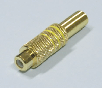 RCA-jatkopistoke kullattu metalli keltainen