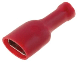 Laattaliitin eristetty 6,3x0,8mm naaras punainen 0,5-1,5mm²