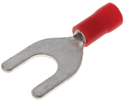 Haarukkaliitin 6mm punainen 0,5-1,5mm²
