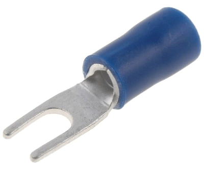 Haarukkaliitin 3mm sininen 1,5-2,5mm²