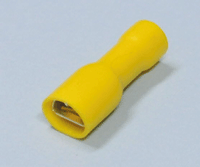 Eristetty laattaliitin naaras 6,3mm keltainen 4-6mm²