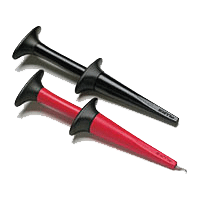 Tartuntamittapääpari 4mm turvabanaaniliittimelle, punainen/musta Tartuntamittapääpari 4mm turvabanaaniliittimelle, punainen/musta