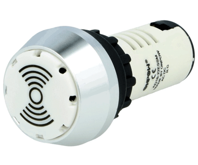 Piezosummeri LED-merkkivalolla 12Vac/dc IP40