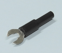 Haarukkaliitin 4mm banaaniliittimelle 4mm/6mm musta *