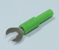 Haarukkaliitin 4mm banaaniliittimelle 4mm/6mm vihreä *