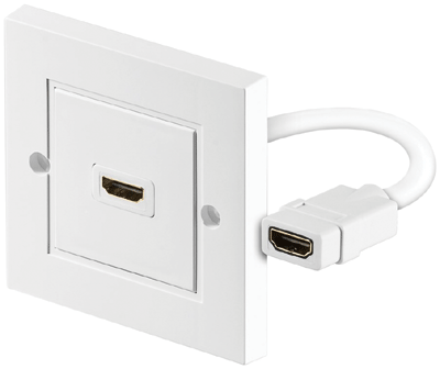 HDMI-asennuslevy 1-osainen valkoinen (upotettava)